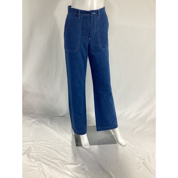 A.P.C. Mid-Rise Blue Wide Leg Denim Jeans Size 26 - Picture 2 of 5